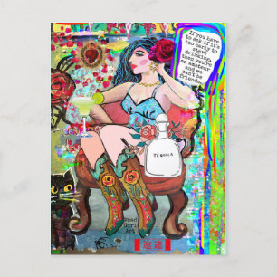 POSTALE CARTE MULTI-BUT PAR BAD GIRL ART