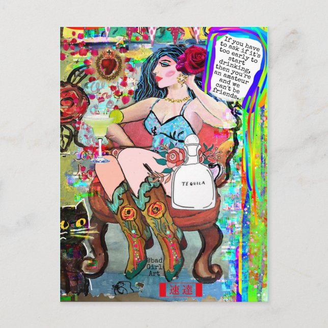 POSTALE CARTE MULTI-BUT PAR BAD GIRL ART (Devant)