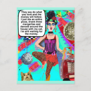 POSTALE CARTE MULTI-BUT PAR BAD GIRL ART