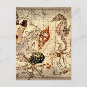 Postale Carte Nautical
