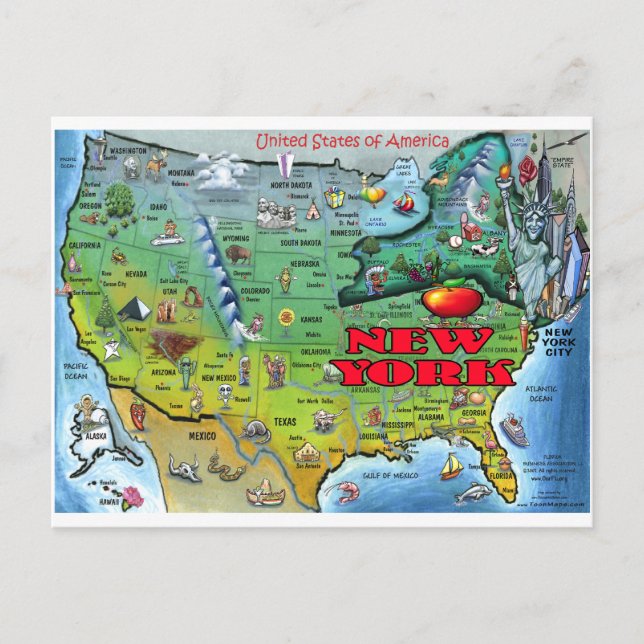 Postale Carte New York USA (Devant)