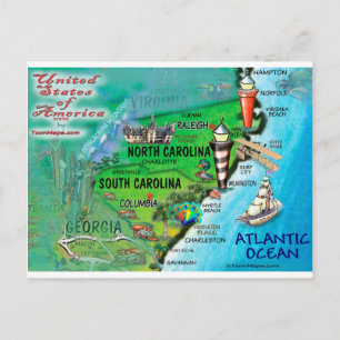 Postale Carte North South Carolina USA