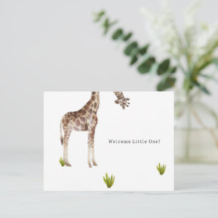 Postale Carte Nouveau-Né Drôle Girafe Bienvenue Petit Nouv