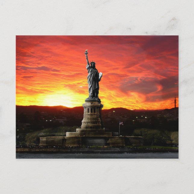 Postale carte nouvelle statue York liberté (Devant)