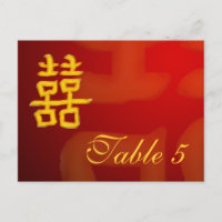 Carte Numéro de tableau Chinois Double Bonheur