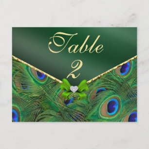 Postale Carte Numéro de tableau Emerald Green Peacock