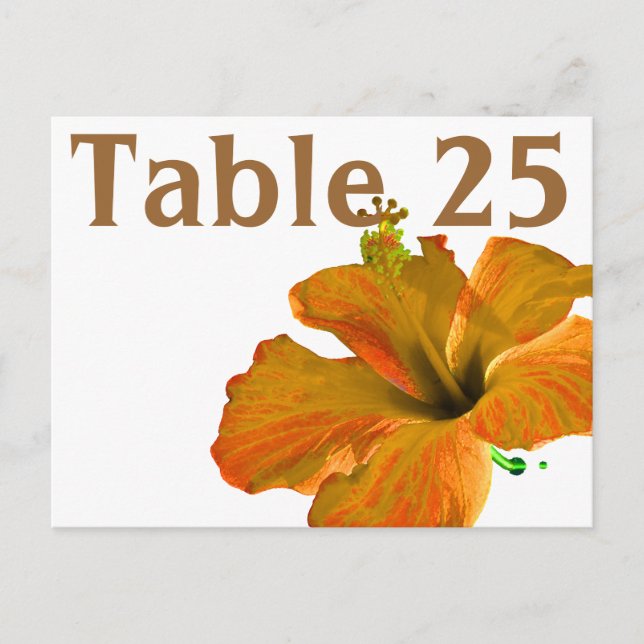 Postale Carte Numéro de tableau Hibiscus de corail (Devant)