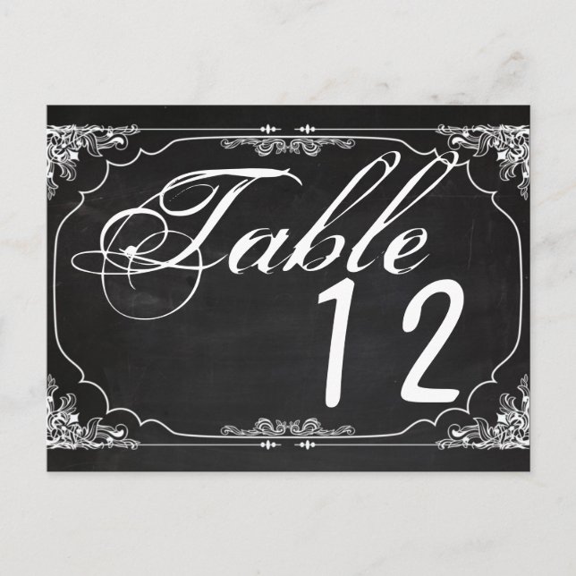 Postale Carte Numéro de tableau Moderne Chalkboard Vintage (Devant)