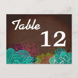 Postale Carte Numéro de tableau Neon Spring Floral Flower