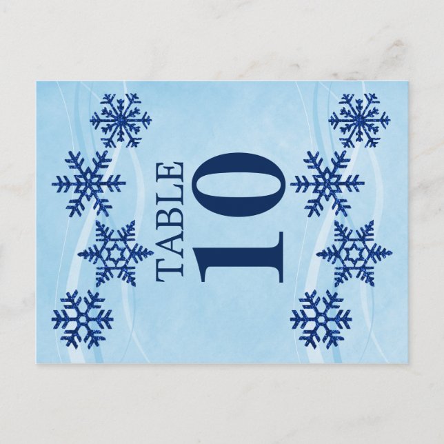 Postale Carte Numéro du tableau des flocons d'hiver (Devant)