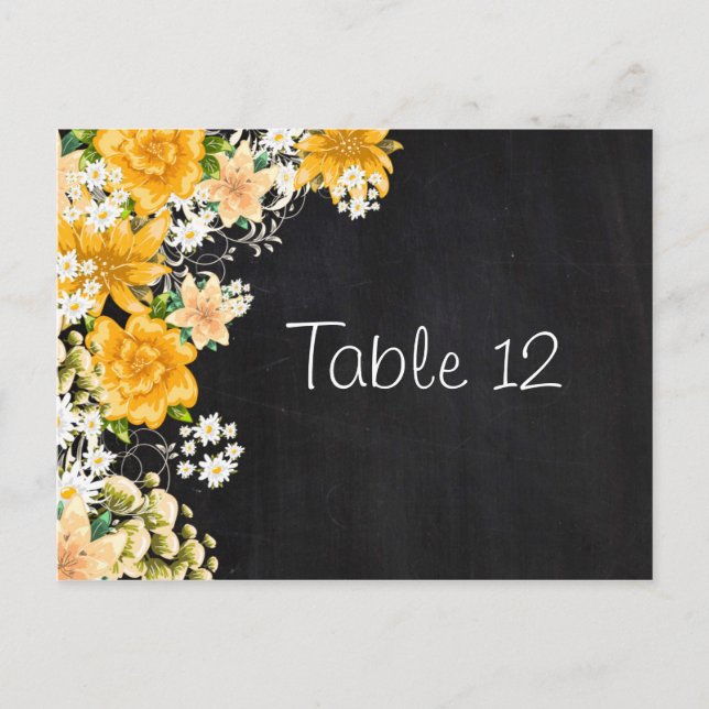 Postale Carte Numéro du tableau rose jaune (Devant)