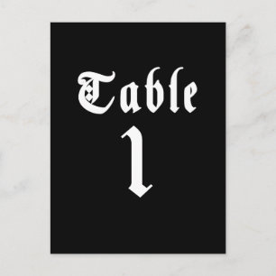 Postale Carte numérotée de table en calligraphie