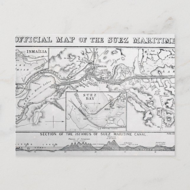 Postale Carte officielle du canal maritime de Suez par Wyl (Devant)
