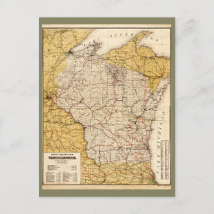 Postale Carte officielle du chemin de fer du Wisconsin (19