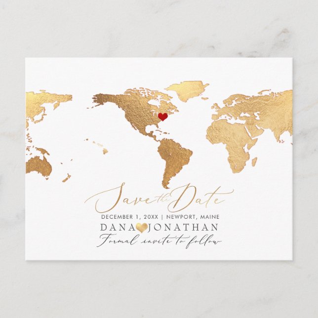 Postale Carte Or Faux, toute destination Enregistrer la da (Devant)