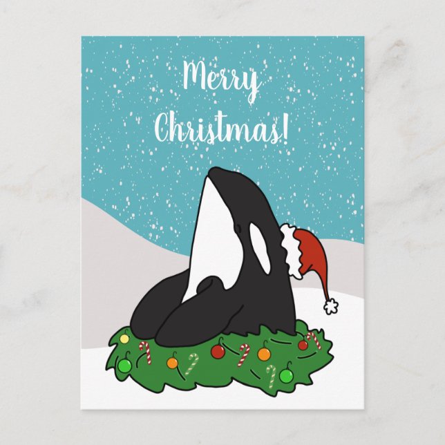 Postale Carte Orca Noël (Devant)