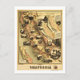 Postale Carte panoramique de Californie