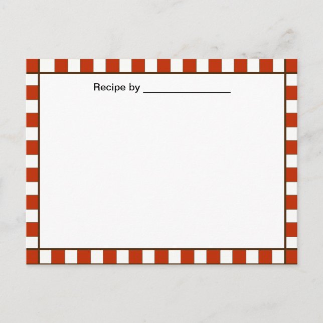 Postale Carte Pays À damiers Recette Vierge N° 2 (Devant)