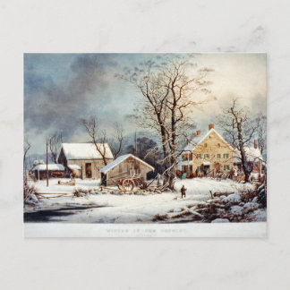 Postale Carte Paysage d'hiver