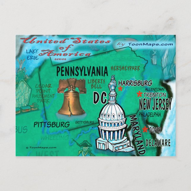 Postale Carte Pennsylvania USA (Devant)