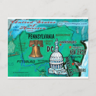 Postale Carte Pennsylvania USA
