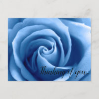 Carte Pensée pour vous Rose Bleue