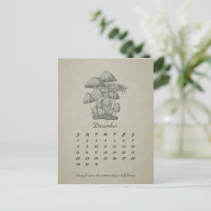 Postale Carte personnalisable de décembre Champignon Vinta