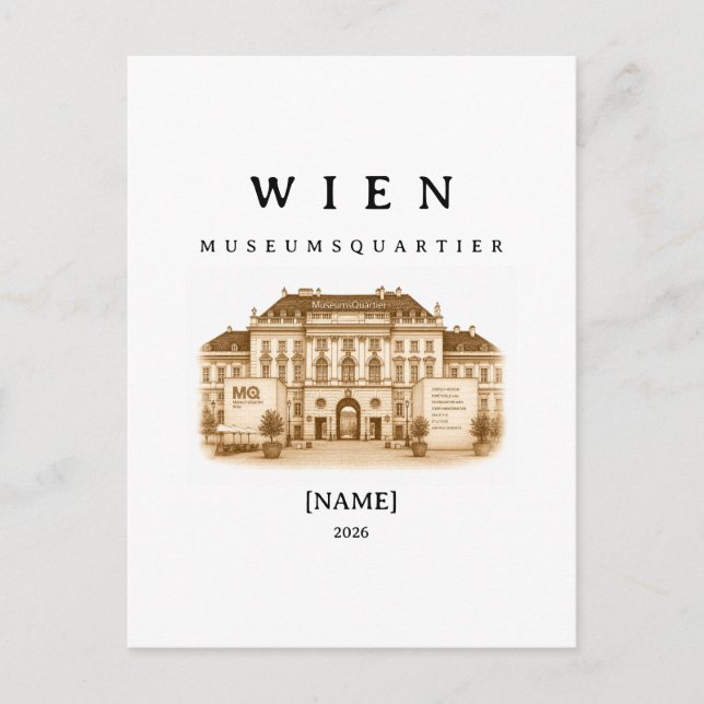 Postale Carte personnalisée Musée de Vienne | Nom & Année (Devant)