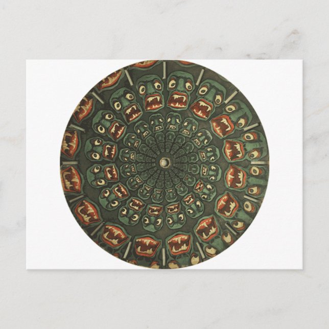 Postale Carte Phenakistoscope Green Demons Vintage (Devant)