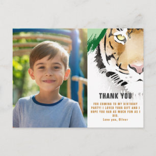 Postale Carte photo d'anniversaire aquarelle tête de tigre