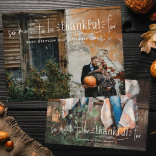 Postale Carte photo de grossesse de Thanksgiving