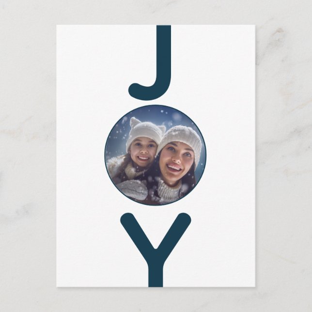 Postale Carte photo de joie blanc de Noël (Devant)