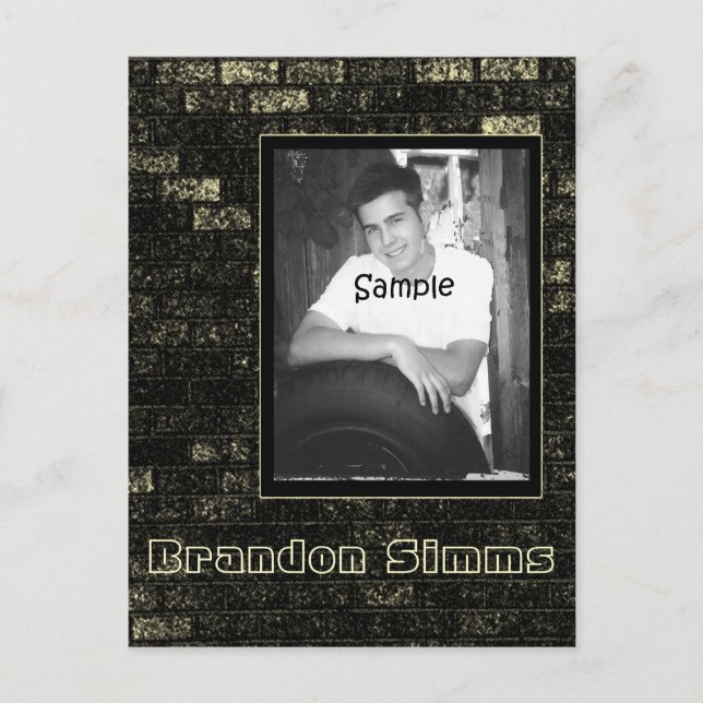 Postale Carte photo de mur de brique Grunge (Devant)