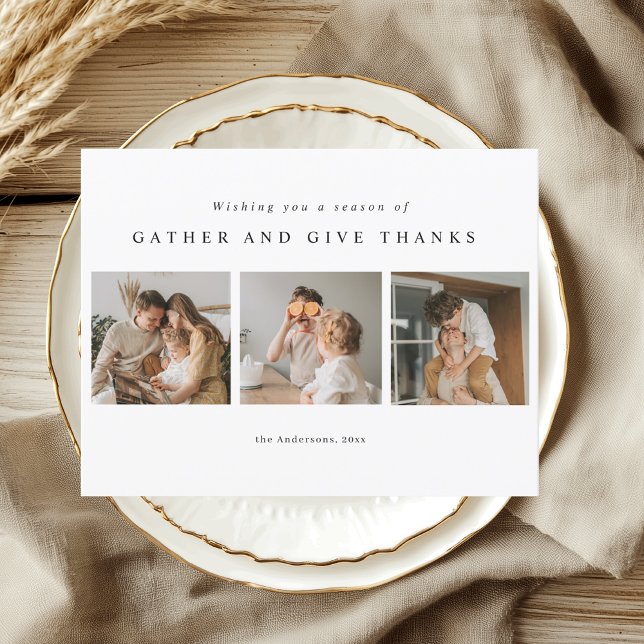 Postale Carte photo de Thanksgiving moderne « Se rassemble (Créateur téléchargé)