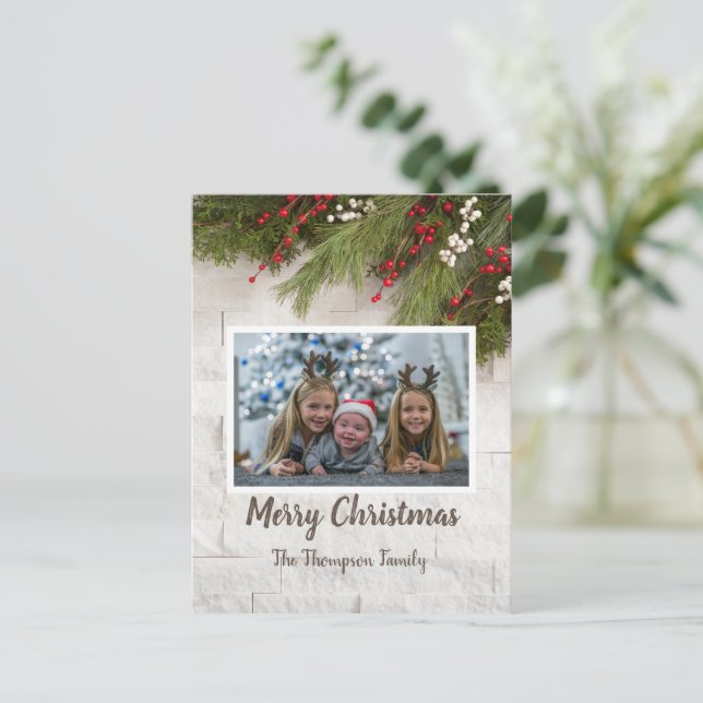 Postale Carte photo de voeux de Noël (Debout devant)