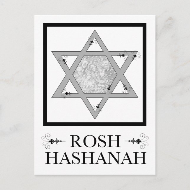 Postale carte photo étoile de david rosh hashana (Devant)