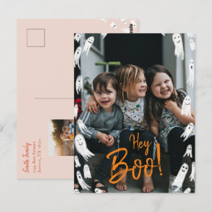 Postale Carte photo fantôme Halloween Hey Boo