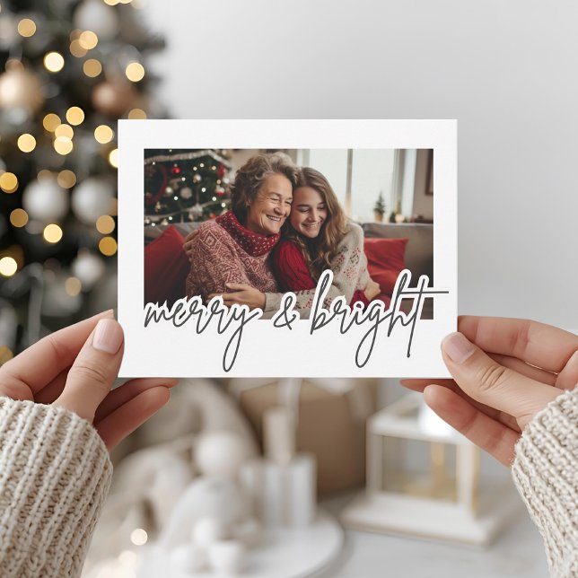 Postale Carte Photo Joyeuse & Lumineuse Script Moderne  (Créateur téléchargé)