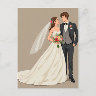 Postale carte photo mariage