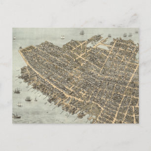 Postale Carte picturale ancienne de Charleston (1872)