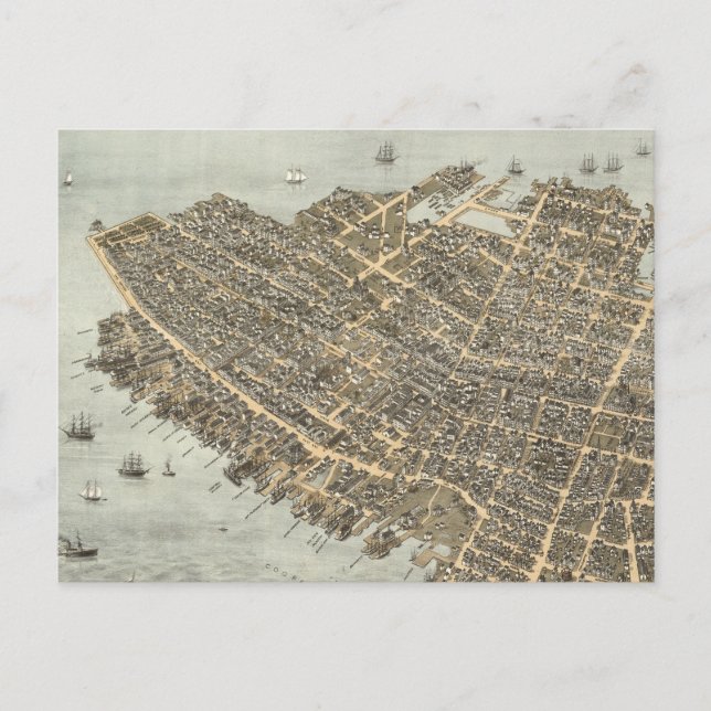 Postale Carte picturale ancienne de Charleston (1872) (Devant)