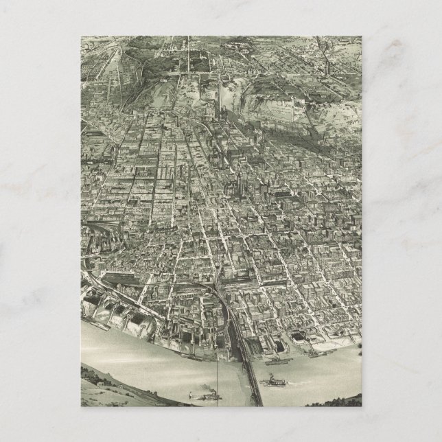 Postale Carte Picturale Ancienne de Cincinnati (1900) (Devant)