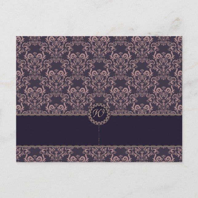 Postale Carte Place Mariage Dentelle pourpre (Devant)