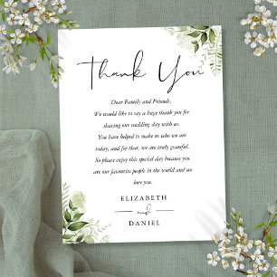 Postale Carte Place Mariage Merci Floral