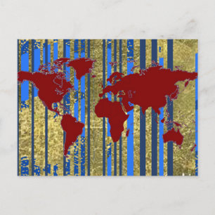 Postale Carte Planisphère-Monde