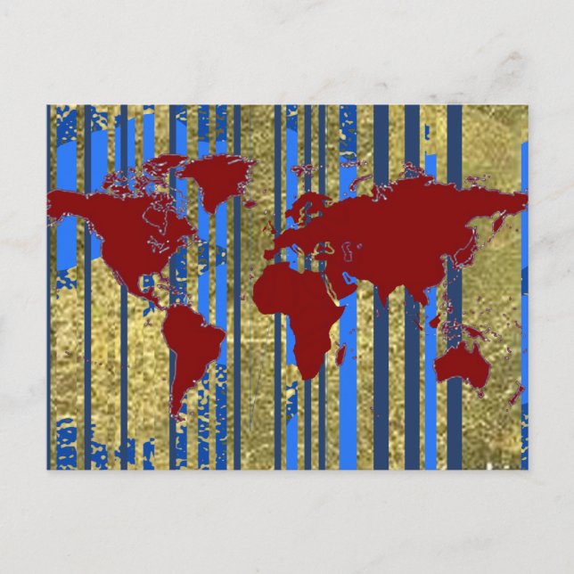 Postale Carte Planisphère-Monde (Devant)