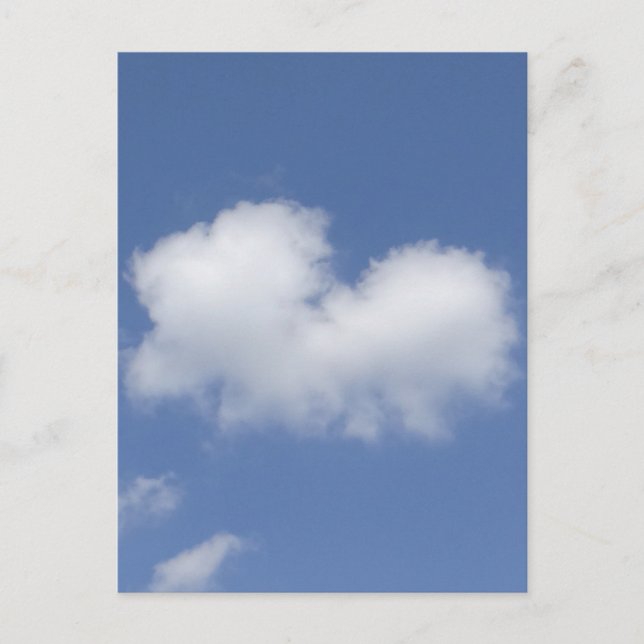 Postale Carte Plat Coeur Cloud (Devant)