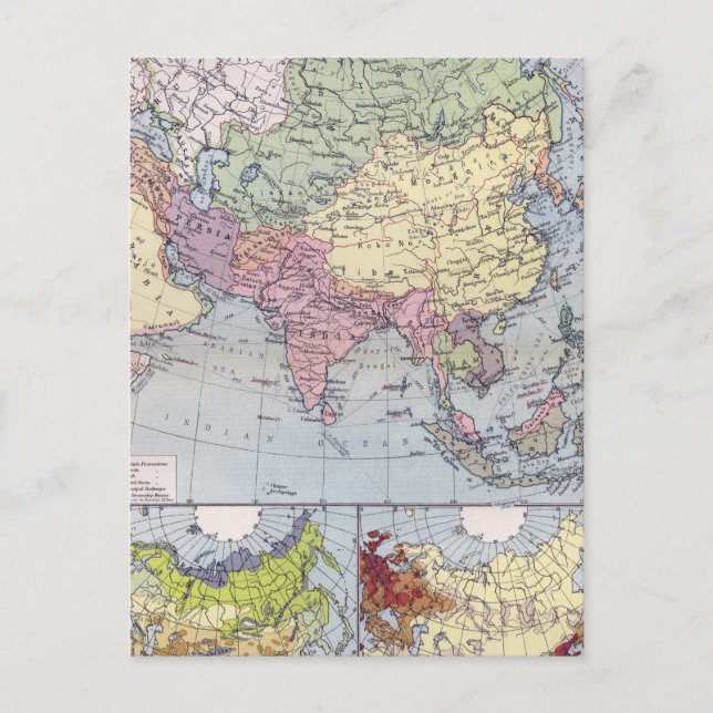 Postale Carte politique | Asie (Devant)