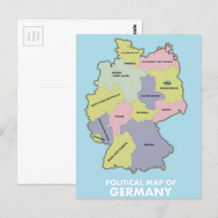 Postale Carte politique de l'Allemagne
