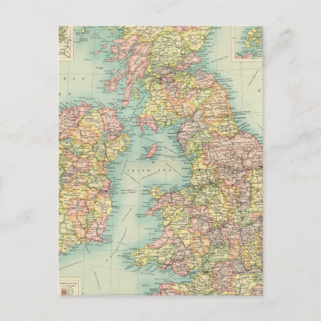Postale carte politique des îles Britanniques (Devant)